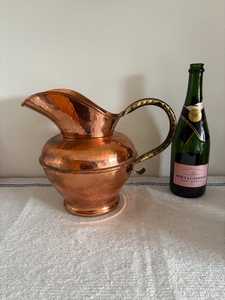 Vintage Hammered Copper Water Pitcher With Metal Handle Decorative <b>Jug</b> For Serving <b>Drinks</b> Wholesale B2B Supply - Product Image 3