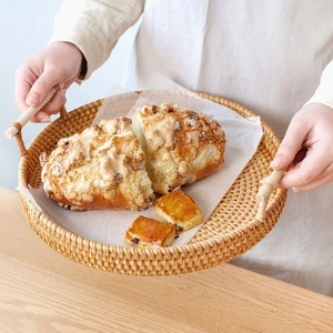 ตะกร้าหวายสานประดับมุกสุดสร้างสรรค์ถาดจัดระเบียบเครื่องประดับไม้ไผ่ถาดเสิร์ฟเครื่องประดับตกแต่งบ้านสำหรับห้องนั่งเล่น - Product Image 1