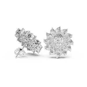 Pendientes de moda geométricos minimalistas de oro de 10K de lujo frondoso para mujer Joyería Moderna ligera en tono dorado - Product Image 5