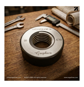 Jauge d'anneau fileté ACME 3G/2G Stub | 1.1/4"X5 ACME | 1.1/2"X4 ACME | 2"X4 ACME | 3"X2 ACME | 4"X2 ACME | Fournisseur de jauges de filetage ACME de 5"X2 - Product Image 1