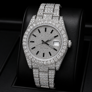 Reloj de Lujo para Hombre, Estilo Hip Hop, con Incrustaciones Completas de Diamantes Grandes de Moissanita VVS, Indicador de Fecha Analógico, Movimiento Citizen, Diseño Clásico y Elegante - Product Image 1