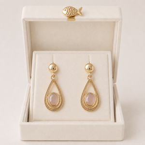 Peach Moonstone Teardrop <b>Dangle</b> <b>Earrings</b> <b>Gold</b> Plated Statement <b>Earrings</b> Faceted Gemstone Bridal Jewelry Gift - Product Image 5