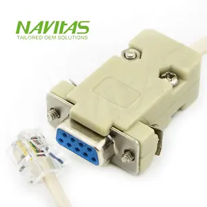 RJ11 để DB9 Nữ adapter phẳng cáp Ethernet lắp ráp