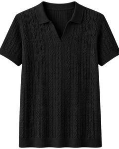 Camiseta Polo Negra de Punto para Hombre, Personalizada por el Fabricante, Manga Corta, Corte Ajustado, Informal, de Verano, al por Mayor, OEM - Product Image 1
