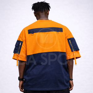 Camiseta Táctica de Moda Personalizada con Múltiples Bolsillos, Estilo Urbano, Oversize, para Hombre, Ropa Táctica OEM - Product Image 2