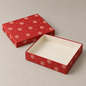 Red Snowflake Paper Gift <b>Box</b> Custom Folding Packaging <b>Box</b> Printed Paper <b>Box</b> for <b>Bakery</b> <b>Bakery</b> Takeaway and Holiday Gift - Product Image 2