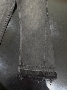 Custom Men's Fall American Fashion Brand <b>Pants</b> Loose Retro Slim Micro Wide Long Split Design Printed <b>Old</b> Washed Jeans Style - Product Image 6