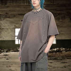 เสื้อยืดแขนยาวทรงโอเวอร์ไซส์สำหรับผู้ชาย ผ้าฝ้ายแท้ 100% คุณภาพสูง สไตล์วินเทจ ล้างสีแบบแอซิดวอช  ไซส์ใหญ่พิเศษ  รับสกรีนโลโก้ - Product Image 2