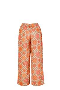 Ensemble coordonné deux pièces en coton et jute orange à motifs floraux pour femme, de qualité supérieure, confortable et doux, idéal pour la plage, disponible à la vente. - Product Image 2