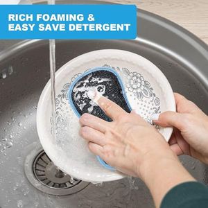 Paquete de 12 Esponjas de Microfibra Multiusos, Esponjas para Platos de Cocina que No Rayan, Esponjas Eficientes para Limpiar Platos, Almohadillas de Fregado - Product Image 3