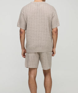 Conjunto de Camiseta y Pantalones Cortos de Fibra de Bambú Transpirable, Estampado de Leopardo, de Secado Rápido, Talla Grande, para Hombre, Otoño - Product Image 2