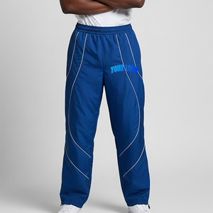 Pantalon de survêtement coupe-vent bleu roi premium avec bandes réfléchissantes, en nylon léger, pour homme, style streetwear personnalisé - Product Image 3