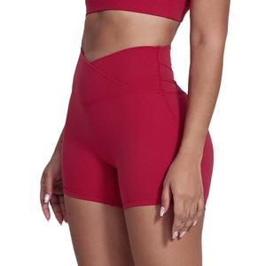 Pantalones Cortos Deportivos de Mujer de Cintura Media con Corte en V, Transpirables, de Secado Rápido, con Bolsillos, Cintura Elástica y Diseño Acanalado para Gimnasio - ¡Venta Caliente! - Product Image 2