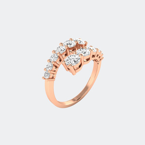 1.00CTW Round Cut Prong Set Cluster <b>Statement</b> <b>Ring</b> - Product Image 6