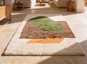 Alfombra de tela a cuadros de Beni Ourain, tapete de área Tribal, color marrón pálido, personalizada, estilo marroquí - Product Image 3