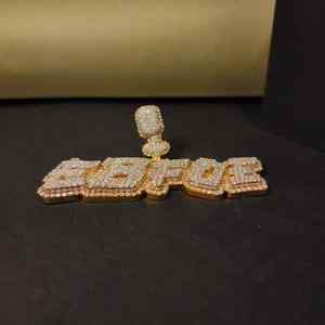 Pendentif Hip Hop en laiton et acier inoxydable, diamant de laboratoire EBFOE 6 carats, entièrement serti, pour cadeau - Product Image 4