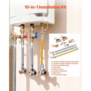 Valvole di isolamento e valvole limitatrici di pressione da 600 WOG, kit di riparazione idraulica da 3/4 di pollice per acqua calda e fredda, valvola a sfera per ricambi scaldabagno - Product Image 2