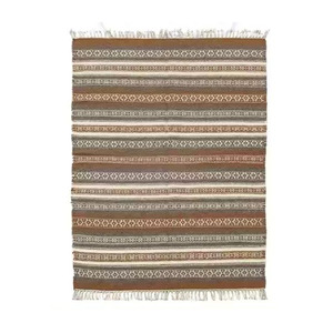 Alfombras tejidas bordadas de algodón reciclado 100% de lujo de alta calidad alfombras de diseño personalizado alfombras y juegos precio al por mayor - Product Image 4