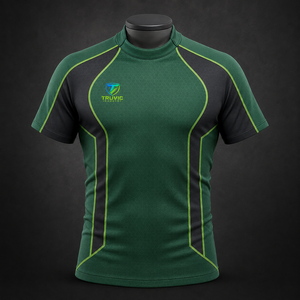 Maillot de rugby professionnel pour équipe, séchage rapide, tissu polyester, panneaux respirants, gestion de l'humidité, mouvements flexibles, personnalisable - Product Image 1