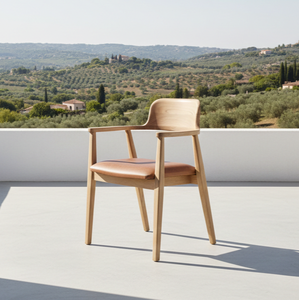 Chaise de salle à manger en teck de luxe Xillo au design moderne avec accoudoirs ergonomiques et finition résistante à l'eau pour projets hôteliers - Product Image 3