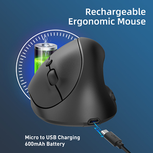HXSJ X10 2,4G Ratón ergonómico inalámbrico para juegos Nuevo diseño Ligero Recargable 600mA 1600DPI Ratón de oficina vertical ajustable - Product Image 5