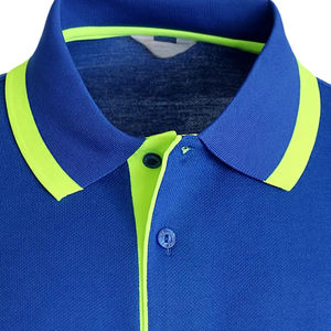 Polo en coton piqué personnalisé pour homme, manches courtes, bord contrastant, respirant, coupe décontractée, polos pour homme - Product Image 2