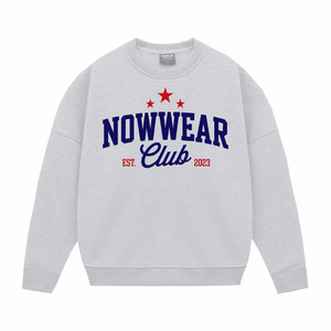 Sweat-shirt à col rond marron pour femme NOWWEAR, imprimé lettres, 100% coton tricoté, vêtements décontractés d'automne - Product Image 6
