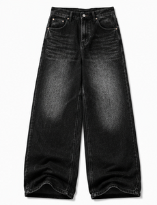 Jean en denim déchiré à taille haute et coupe large pour homme, style décontracté automne - Product Image 6
