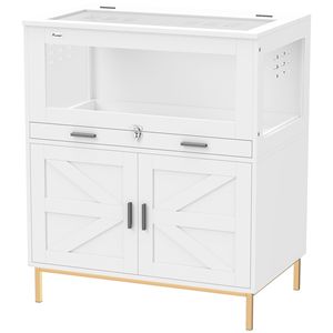 Gabbia Moderna per Criceti 76x50x91 cm con Armadietto Contenitore, Cassetto Estraibile e Pannelli in Acrilico per l'Allevamento di Piccoli Animali - Product Image 1