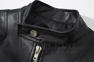 High Quality Short Leather <b>Jacket</b> Men Stylish <b>Slim</b> <b>Fit</b> Quilted Winter Front Logo High Street Fashion Streetwear Outerwear - Product Image 4