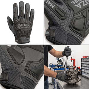 Guantes de Seguridad Mecánicos Anti-Impacto Premium de MALUZA INDUSTRIES, Resistentes a Cortes, con Dorso de TPR y Agarre Reforzado de Cuero Sintético - Product Image 3