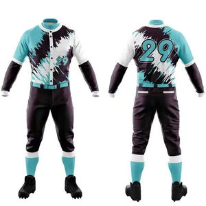 Custom Men's <b>Baseball</b> Uniform <b>Set</b> Full Sleeve Jersey Pants Team Number 29 Sublimated Polyester Breathable All Seasons Apparel - Product Image 1