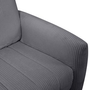 Divano in Velluto a Coste Grigio per Soggiorno con Pouf, Set di Mobili Confortevoli per la Casa - Product Image 3