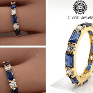 แหวนเพชรโมอิสซาไนต์ทรงอิเทอร์นิตี้จาก Charm Jewells เงินแท้ 925 ชุบโรเดียม ประดับเพชรแบบหนามเตย แหวนหมั้นคลาสสิกสำหรับผู้หญิง ได้รับการรับรองจาก IGI - Product Image 2