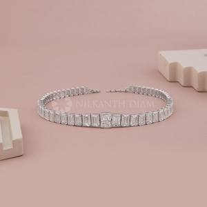Elegante Collar de Diamantes Cultivados en Laboratorio con Corte Radiante para Mujer, Venta al por Mayor - Product Image 1
