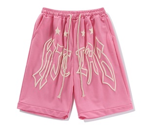 Shorts pour hommes en coton éponge 100% personnalisés, avec cordon de serrage, style streetwear, respirants, tricotés, 120g, fabricant OEM ODM - Product Image 3