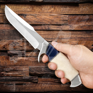 Couteau Bowie Avalanche en acier D2 fait main OEM, manche en résine, couteau à lame fixe tactique de survie pour la chasse en plein air avec étui en cuir - Product Image 3