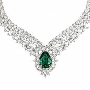 Silver Plated Brass Ethnic Jewelry Set with Zircon and Imitation Pearl Necklace Earrings Bracelet for Women Wedding <b>Gift</b> - Product Image 3