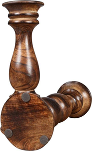 Juego de Candelabros Altos de Madera Estilo Rústico, Diseño Pulido Ecológico, 2 Candelabros Ahumados, Decoración para el Hogar, Figuras MULTI CRAFT - Product Image 5