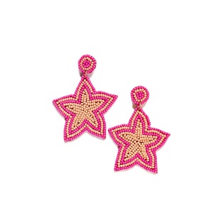 Boucles d'oreilles pendantes élégantes en perles de rocaille brodées à motif floral, cadeau de mode - Product Image 1