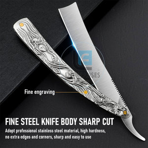Stainless Steel New Style <b>Straight</b> Shaving <b>Razors</b> with Wood Handle High Quality Reusable & Durable Custom Color Options - Product Image 5