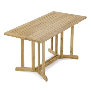 <b>Folding</b> Teak <b>Outdoor</b> Dining <b>Table</b> Drop Leaf Patio <b>Table</b> Solid Wood 4 Seater - Product Image 1