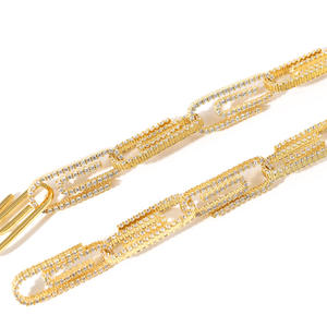 Bracelet en moissanite de style hip-hop, finition rhodiée, disponible à un prix raisonnable en provenance d'Inde. - Product Image 2