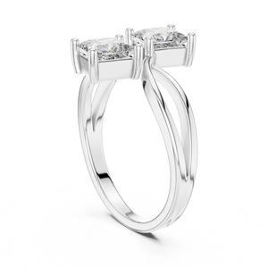 Anillo Solitario de Diamante Cultivado en Laboratorio con Certificación VDS IGI |   Anillo de Compromiso de Plata 925/Oro Blanco con Diamante Corte Princesa y Rodio - Product Image 2