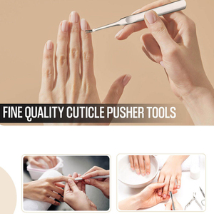 Pousse-cuticules en acier inoxydable, outil de manucure, double face, poignée ergonomique, accessoire de beauté pour usage en salon - Product Image 6