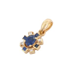 Handmade 14K Solid Yellow Gold Gemstone Pendant <b>Custom</b> <b>Jewelry</b> Natural Sapphire Diamond Solitaire for Party Designed for Women - Product Image 2