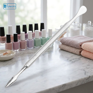 Herramienta de Manicura de Doble Punta de Acero Inoxidable para Cutículas, Reutilizable, con Seis Flores / OEM, Instrumento de Belleza de Doble Cabeza - Product Image 4