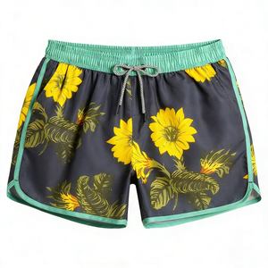 Custom 5 Inch Vintage Board Shorts for <b>Men</b> Canvas Mid Waist Swim <b>Trunks</b> Mesh Lining - Product Image 1