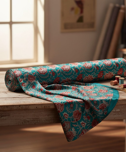 Premium Floral Print Polyester Satin Fabric Textile for home furnishings <b>Jackets</b> and Pants Low MOQ Bulk Supplier India - Product Image 1