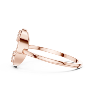 Elegante Anillo de Diamante Cultivado en Laboratorio con Forma de Corazón Abierto en Oro Rosa |   Anillo de Compromiso Moderno y Minimalista para Mujer - Product Image 4